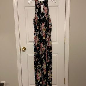 Black Floral Maxi Dress - XXL